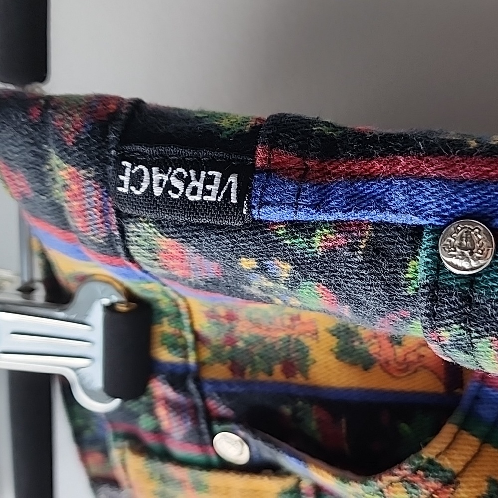Vintage Versace Jeans Couture Fauna Rainbow Stripe Cotton Denim Jeans - Picture 4 of 11